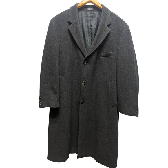 Lauren Ralph Lauren Dark Gray Cashmere Wool Blend Overcoat Trench - Picture 3 of 11
